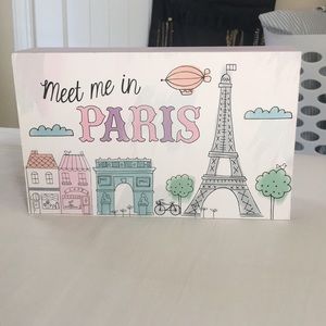 ‘Meet Me In Paris’ Block Sign Bed/Bathroom Decor